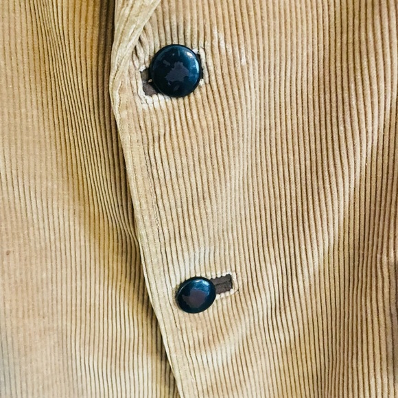 VINTAGE BROWN TAN CORDUROY SPORT COAT BLAZER Size 44 Suit Jacket MADE in SPAIN - Picture 3 of 13